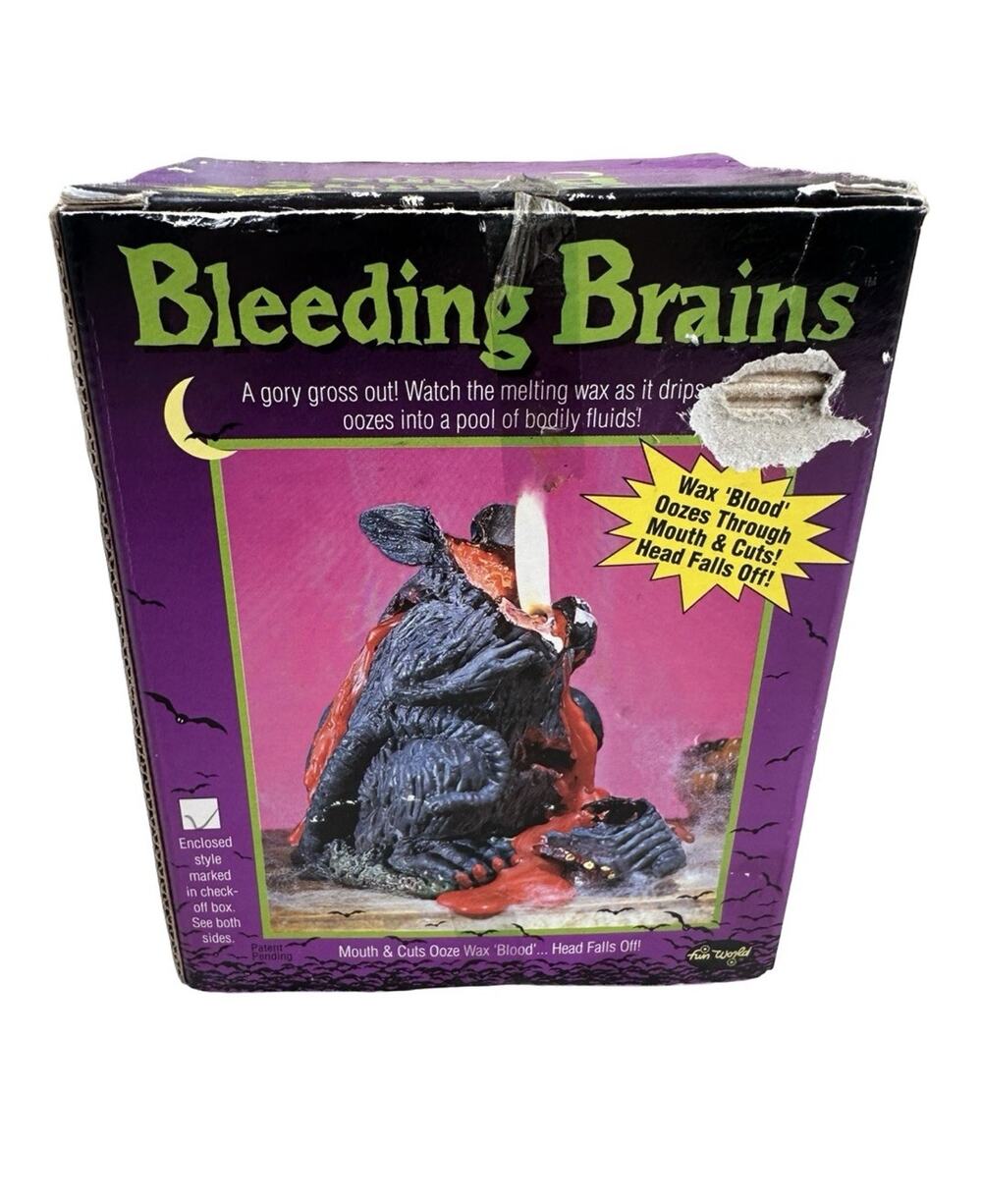 Vintage Fun World Bleeding Brains Rat Candle Wax Blood Halloween NIB Rare